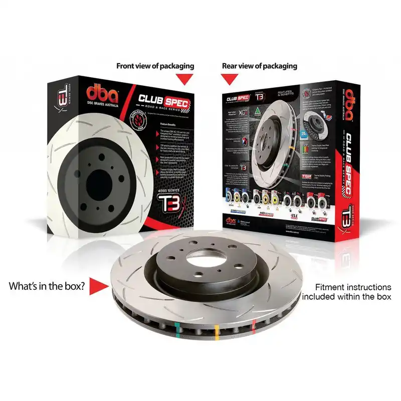 Discount DBA 4000 STI | DBA 4000 Series T3 Front T3 Slotted Rotor Subaru STI 2004-2017 / WRX 2
