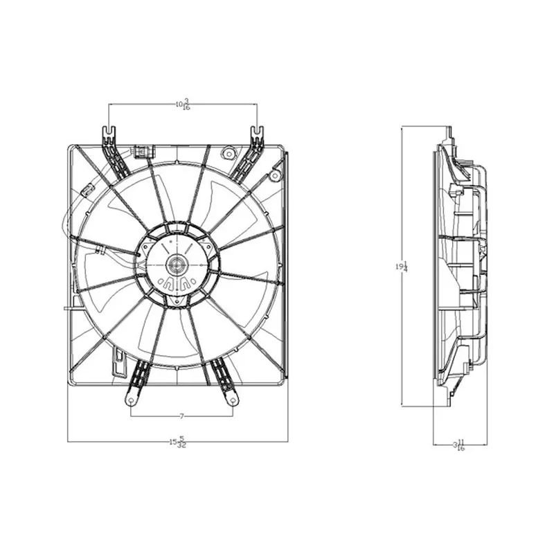 Budget Radiator cooling fan assy 2007 - 2008 ACURA TL AC3115113 19015RDAA01 - REGULAR