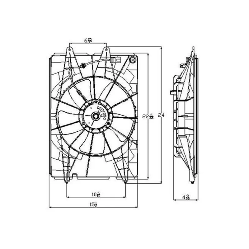 Authentic Radiator Fan Assembly 2006 - 2008 HONDA RIDGELINE HO3115140 19015RJEA01 - REGULAR