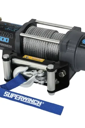 Superwinch 4500 LBS 12V DC 15/64in x 50ft Steel Rope Terra 4500 Winch - Gray Wrinkle Worldwide Shipping