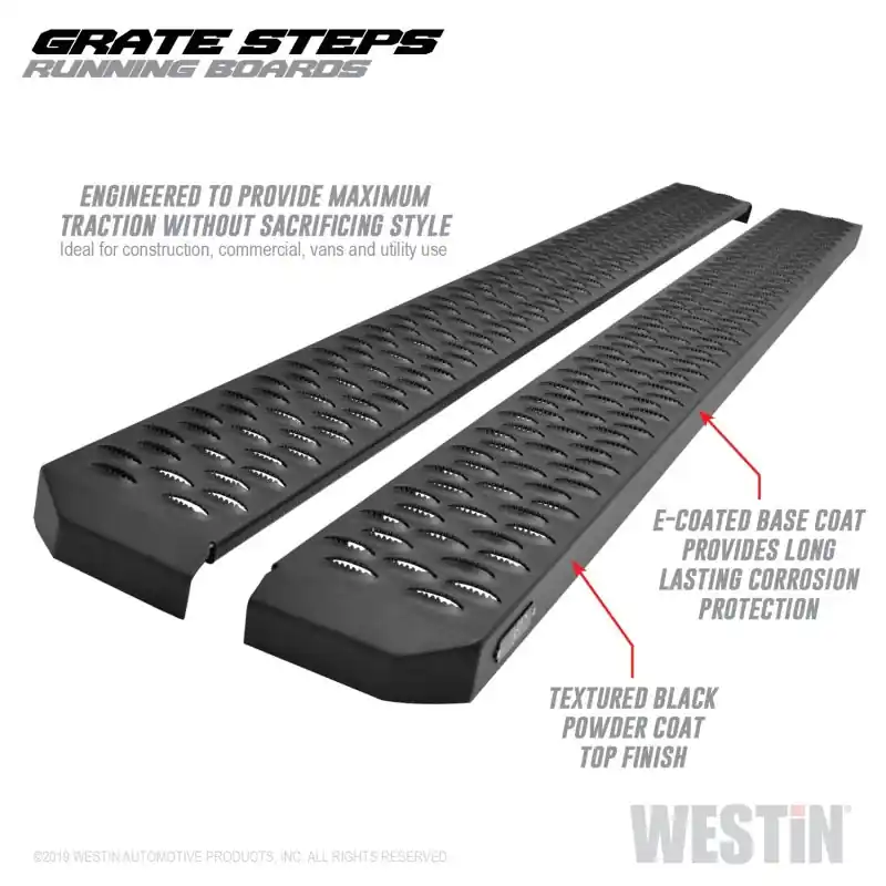 Westin Grate Steps Running Boards 75 in - Textured Black Top Rated