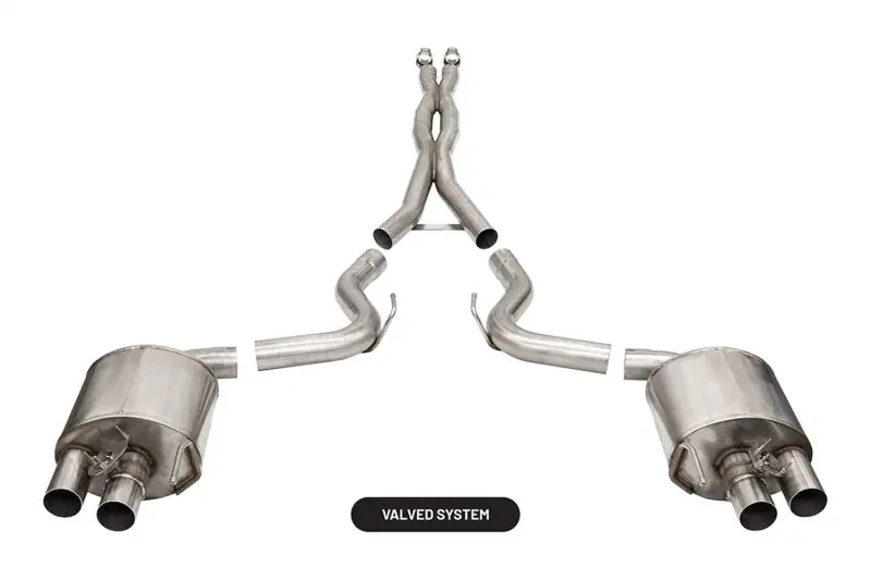 Handmade Corsa 2015-2020 Ford Mustang GT350/R 5.2L V8 Dual Rear Cat-Back- Stainless Dual Rear Exit