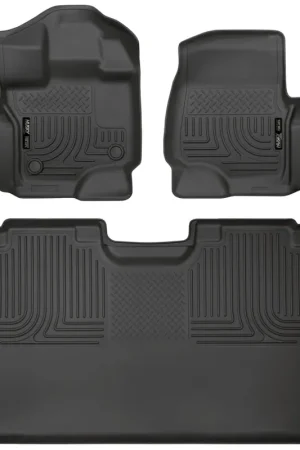 Bulk Order Husky Liners 15-23 Ford F-150 SuperCrew Weatherbeater Black Front & 2nd Seat Floor Liners