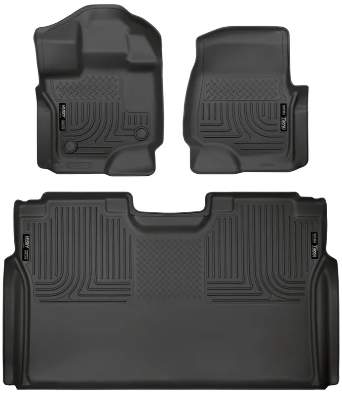 Bulk Order Husky Liners 15-23 Ford F-150 SuperCrew Weatherbeater Black Front & 2nd Seat Floor Liners