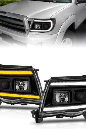 Save Now ANZO 05-11 Toyota Tacoma Projector Headlights w/Light Bar Switchback Black Housing