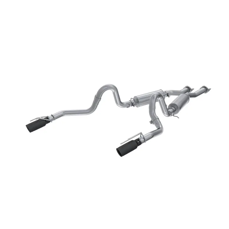MBRP 99-04 Ford Mustang GT 4.6L 2.5in. Dual Split Rear AL Cat Back w/ 3.5in. Dual Wall Blk. Tips Clearance