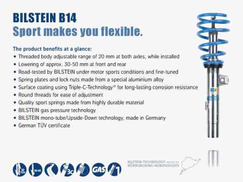 Bilstein B14 (PSS) 14-15 Ford Fiesta / Fiesta ST Front & Rear Performance Suspension System Warranty Included