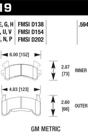 Hawk 1978-1979 Buick Century Custom HPS 5.0 Front Brake Pads Next Day Delivery