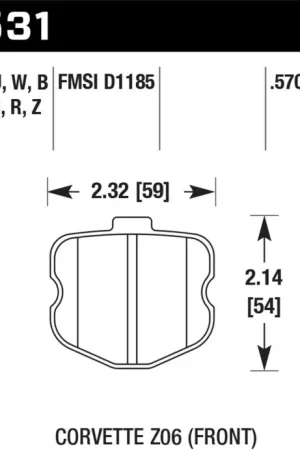 Best Choice Hawk 06-13 Chevrolet Corvette Z06 DTC-60 Race Front Brake Pads