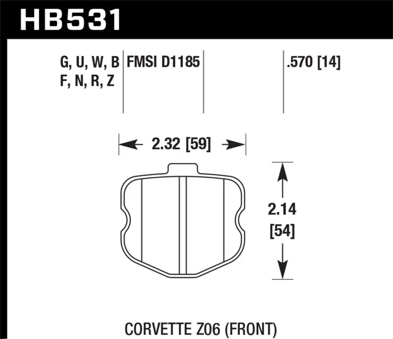 Best Choice Hawk 06-13 Chevrolet Corvette Z06 DTC-60 Race Front Brake Pads
