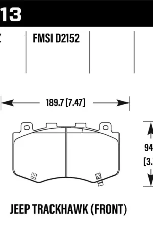 Hawk 18-19 Jeep Grand Cherokee Trackhawk DTC-60 Front Brake Pads Warranty Included