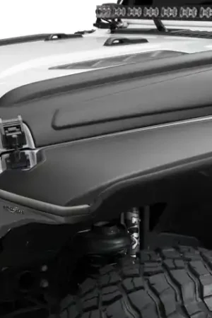Cheap Bushwacker 18-22 Jeep Wrangler 2/4dr / 20-22 Jeep Gladiator Trail Armor Hood Armor (3pc) - Tex. Blk