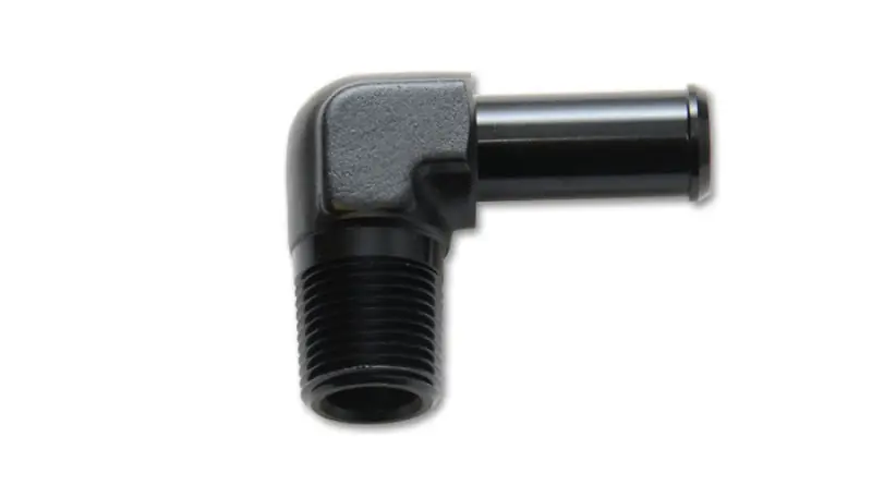Vibrant 3/4 NPT to 3/4in Barb Straight Fitting 90 Deg Adapter - Aluminum Direct From Manufacturer