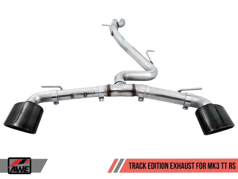 AWE Tuning 18-19 Audi TT RS 8S/RK3 2.5L Turbo Track Edition Exhaust - Diamond Black RS-Style Tips Next Day Delivery
