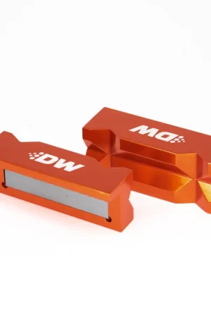 Genuine DeatschWerks 4in. Aluminum Soft Jaws w/ Magnet - Orange Anodized