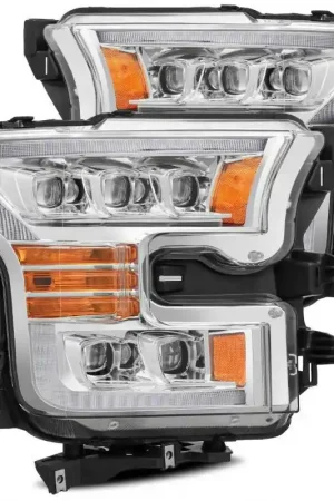 AlphaRex 11-16 Ford F-350 SD NOVA LED Proj Headlights Plank Style Chrm w/Activ Light/Seq Signal Mega Sale