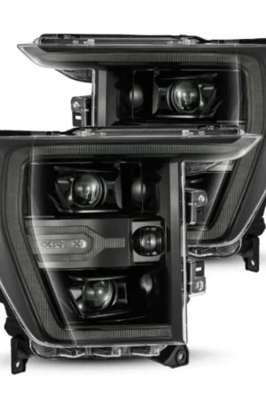 Worldwide Shipping AlphaRex 21-22 Ford F150 Luxx-Series Projector Headlights Alpha-Black w/Activ Light/Seq Signal