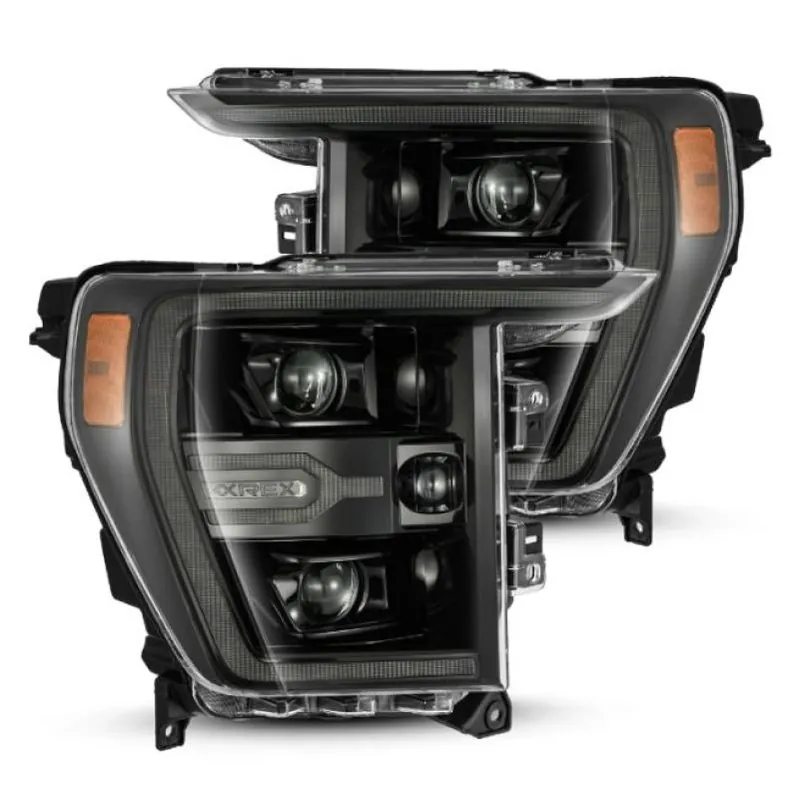 Worldwide Shipping AlphaRex 21-22 Ford F150 Luxx-Series Projector Headlights Alpha-Black w/Activ Light/Seq Signal