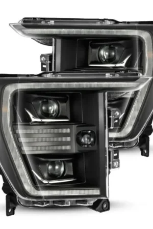Discount AlphaRex 21-22 Ford F150 PRO-Series Projector headlights Black w/Activ Light/Seq Signal