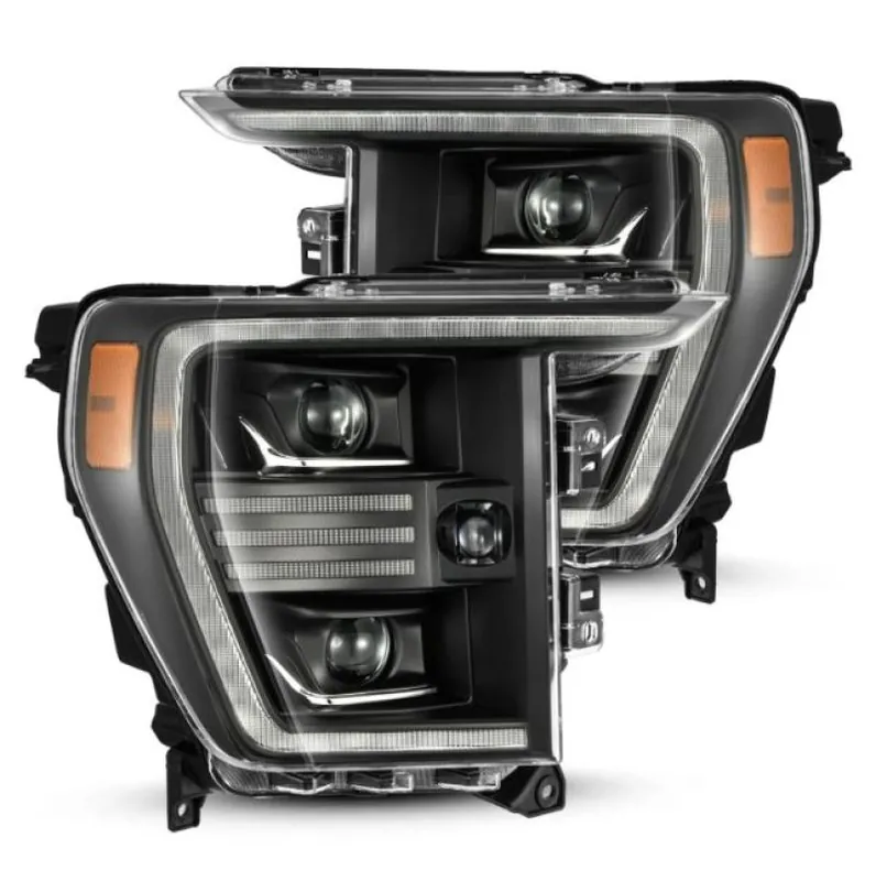 Discount AlphaRex 21-22 Ford F150 PRO-Series Projector headlights Black w/Activ Light/Seq Signal