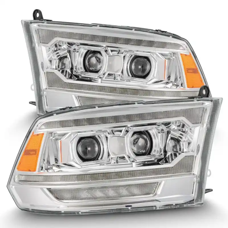 AlphaRex 09-18 Dodge Ram 2500 LUXX LED Proj Headlights Plank Style Chrm w/Activ Light/Seq Signal/DRL New Arrival