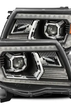 Limited Offer AlphaRex 05-11 Toyota Tacoma LUXX LED Projector Headlights Plank Style Black w/Activ Light and DRL