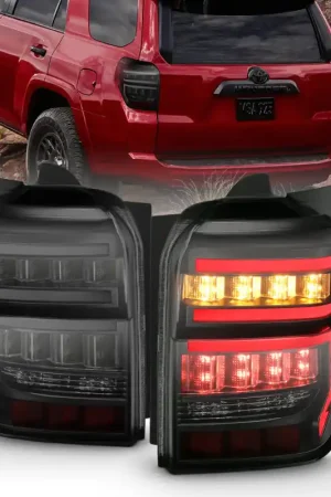 Express Delivery ANZO 2014-2020 Toyota 4Runner T.L Black Housing Smoke Lens Red Light Bar W/Sequential