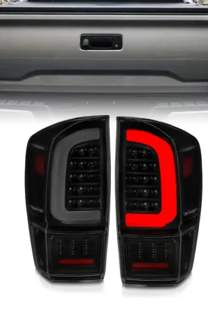 Editor’s Pick ANZO 16-21 Toyota Tacoma LED Tail Lights - w/ Light Bar Sequential Black Housing & Smoke Lens