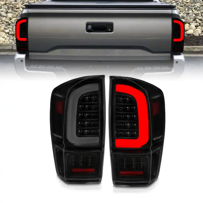 Editor’s Pick ANZO 16-21 Toyota Tacoma LED Tail Lights - w/ Light Bar Sequential Black Housing & Smoke Lens