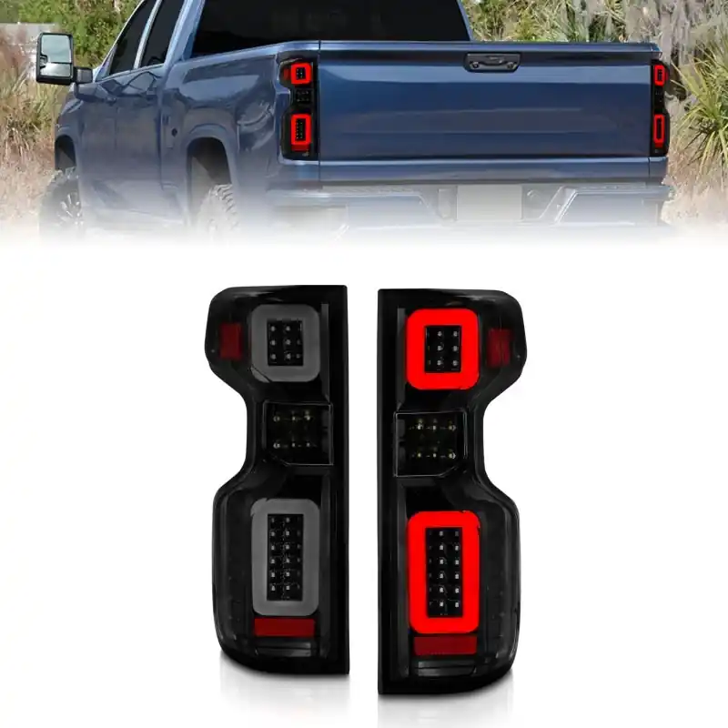 ANZO 19-21 Chevy Silverado Full LED Taillights Black Housing Smoke Lens G2 (w/C light Bars) Save Now