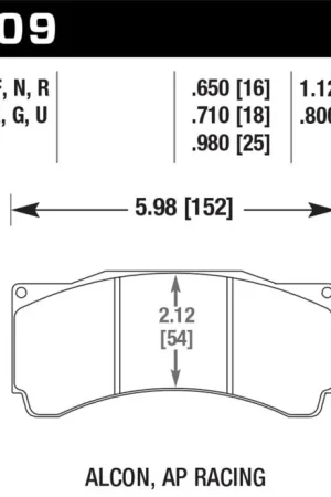 Crafted Hawk AP Racing DTC-60 Rear Race Brake Pads