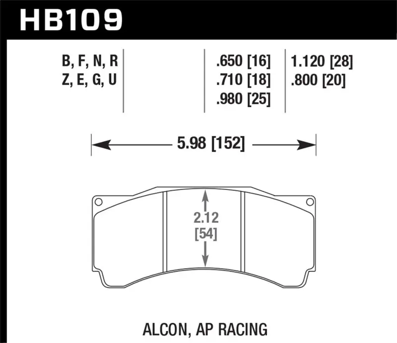 Crafted Hawk AP Racing DTC-60 Rear Race Brake Pads