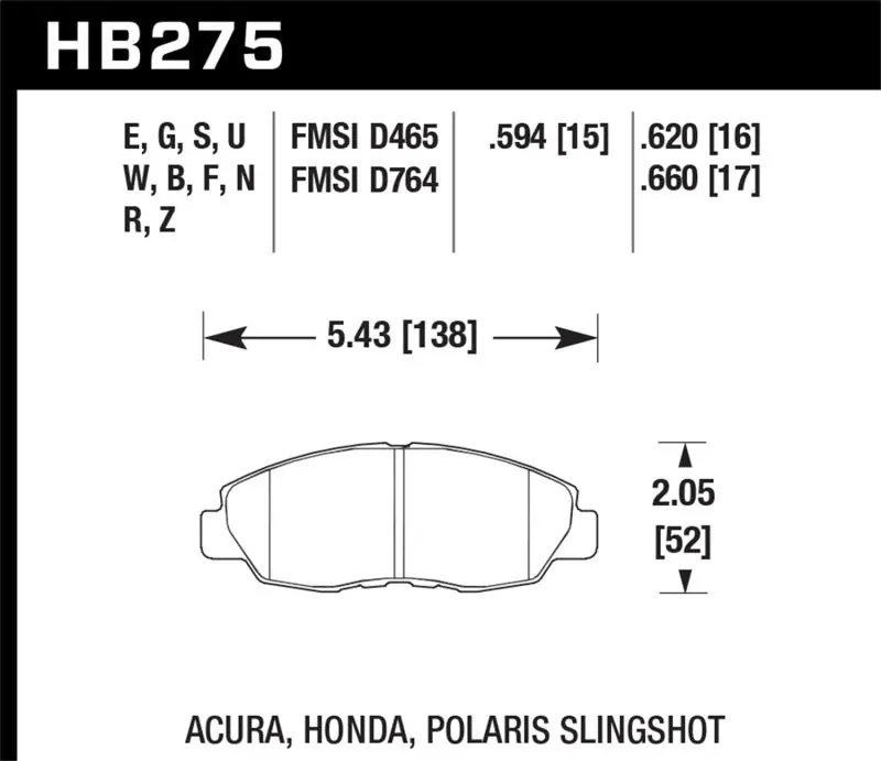 Hawk Honda 98-02 Accord / 06-11 Civic / Polaris Slingshot HT-10 Race Front Brake Pads (Two Pads/Box) Trending