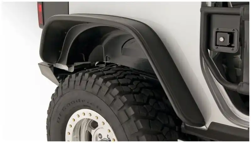 Special Discount Bushwacker 07-18 Jeep Wrangler Flat Style Flares 2pc Fits 2-Door Sport Utility Only - Black
