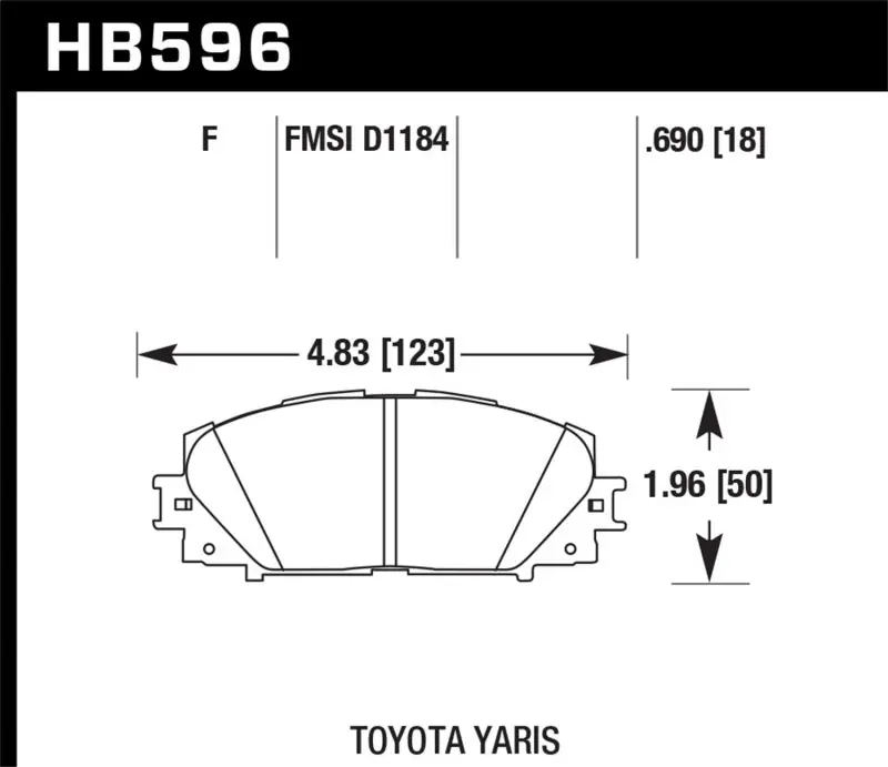 Hawk 07-16 Toyota Yaris HPS 5.0 Front Brake Pads Flash Sale