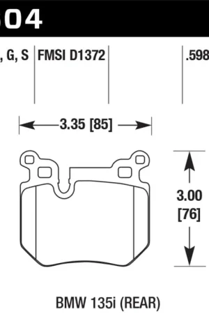 Hawk BMW 135i DTC-60 Race Rear Brake Pads Original