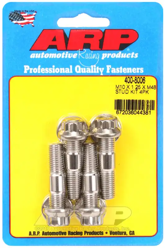 ARP M10 x 1.25 x 48mm Broached 4 Piece Stud Kit Same Day Shipping