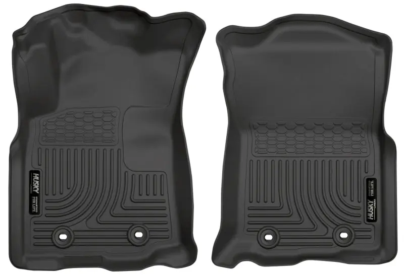 Direct From Factory Husky Liners 2018 Toyota Tacoma Double Cab WeatherBeater Black Front Floor Liners