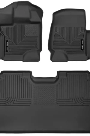 Cheap Husky Liners 15-23 Ford F-150 SuperCrew Cab X-Act Contour Front & 2nd Row Seat Floor Liners - Black