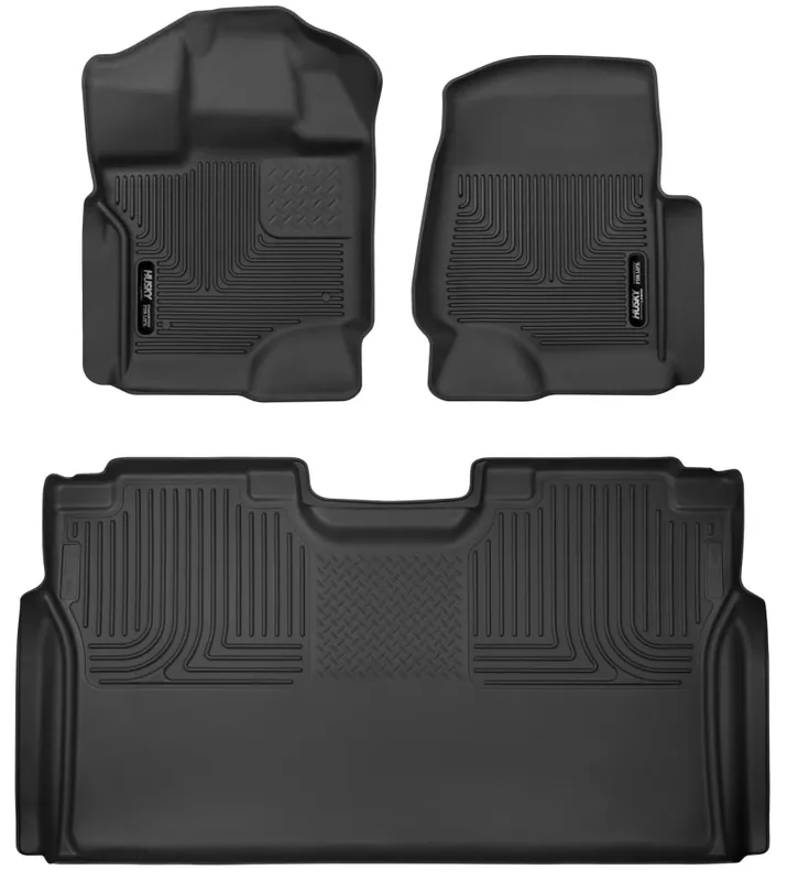 Cheap Husky Liners 15-23 Ford F-150 SuperCrew Cab X-Act Contour Front & 2nd Row Seat Floor Liners - Black