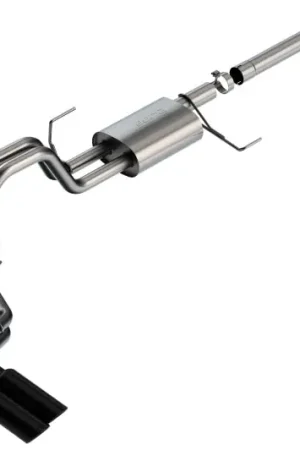 Handmade Borla 21-22 Ford F-150 Powerboost 3.5L V6 2WD & 4WD 4DR 3in, 2.25in S-TYPE Black Chrome Tips