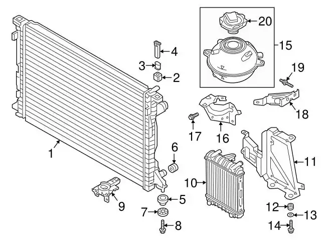Genuine VW/Audi 80A121405AM Expansion Tank/Coolant Reservoir - Audi Super Sale