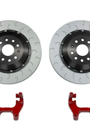 034 Motorsport 034-301-2004-RED 2-Piece Floating 350mm Brake Rotor Upgrade; Rear; Rear Bracket - Audi, VW Mega Sale