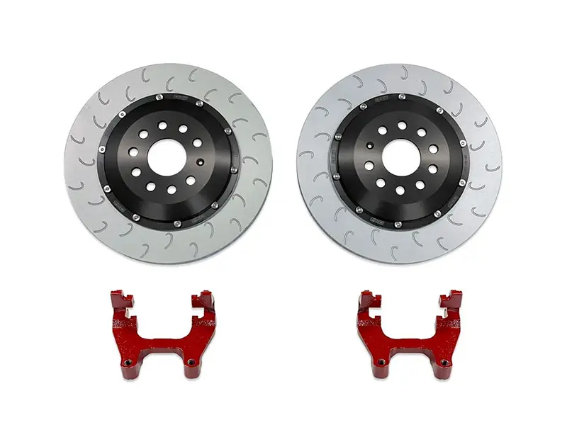 034 Motorsport 034-301-2004-RED 2-Piece Floating 350mm Brake Rotor Upgrade; Rear; Rear Bracket - Audi, VW Mega Sale