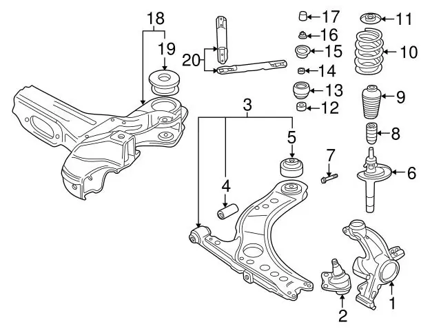 Genuine VW/Audi 1J0412319C Suspension Strut Mount Reinforcement; Left, Right, Front - Audi, VW Limited Offer