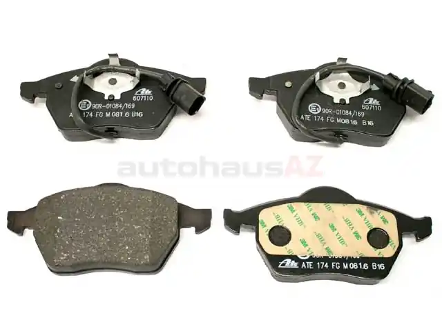 ATE D600A, 607110 Brake Pad Set; Front with Sensor; OE Supplier Compound - Audi, VW Popular