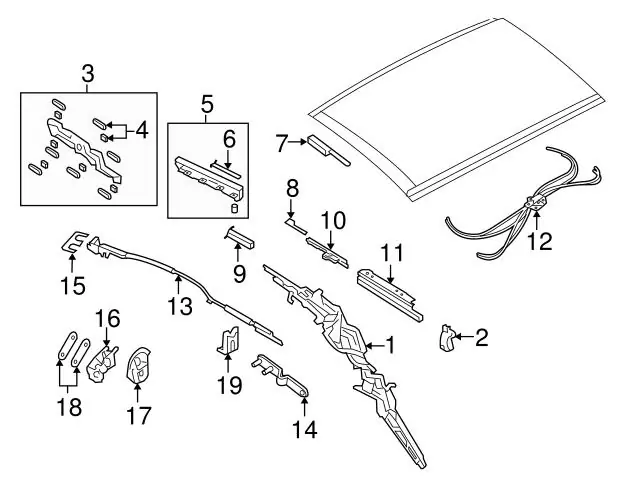 Bargain Genuine VW/Audi 1Q0898140C Convertible Top Frame Guide Hardware Kit; Left, Right - VW