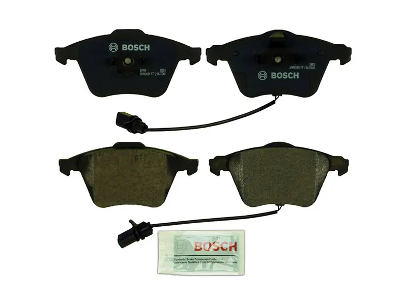 High Quality Bosch QuietCast BP1111 Brake Pad Set; Front With Sensors; OE Supplier Compound - Audi
