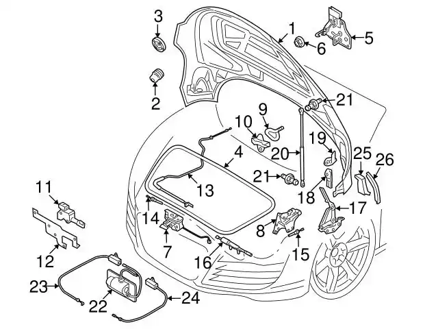Genuine VW/Audi 4E0823197A Hood Latch Striker Plate; Left, Right - Audi Affordable