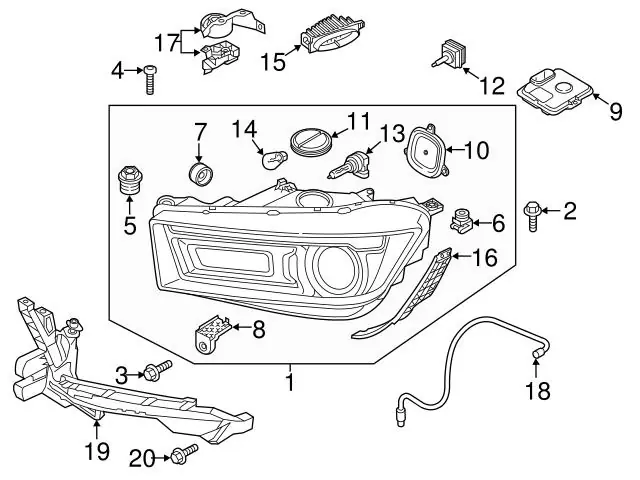Genuine VW/Audi 80A941453 Headlight Bracket; Left, Right - Audi Cheap